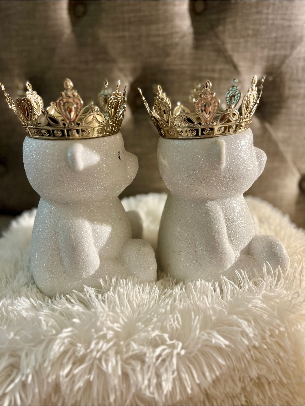 Bath & Body Works Royal Bear Pair with Gold Crowns - Picture 3 of 6